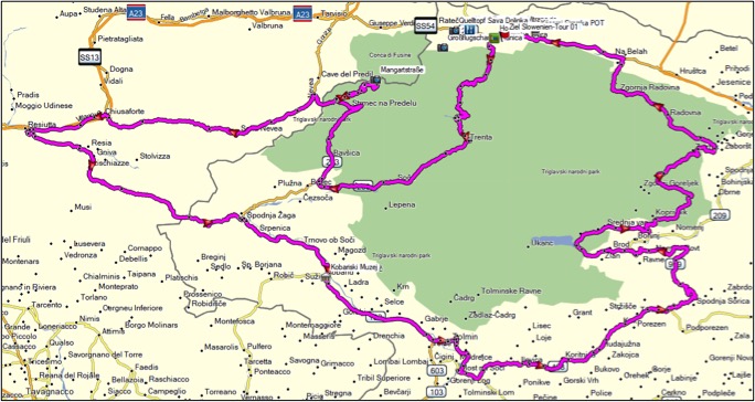 Slowenien Karte Tour01
